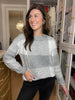 Frosted Plaid Sweater in Gray