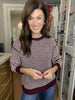 Cozy Lineup Sweater in Burgundy