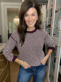 Cozy Lineup Sweater in Burgundy