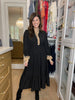 Evening Charm Midi Dress in Black