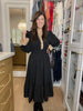 Evening Charm Midi Dress in Black