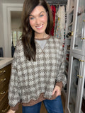 Comfy Cottage Houndstooth Pullover