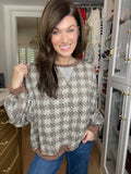 Comfy Cottage Houndstooth Pullover