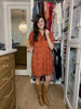 Fresh Take Floral Lace Dress in Caramel