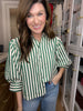 Striped and True Button Down in Green