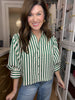 Striped and True Button Down in Green