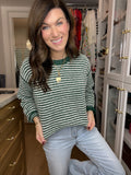 Cozy Lineup Sweater in Green