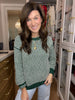 Cozy Lineup Sweater in Green