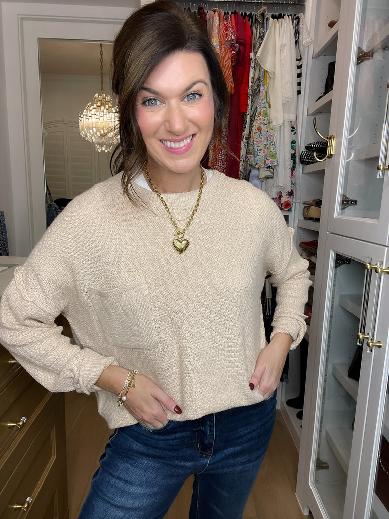 Pocket Perfect Sweater in Cream