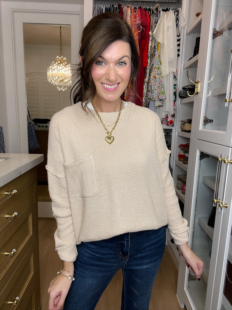 Pocket Perfect Sweater in Cream