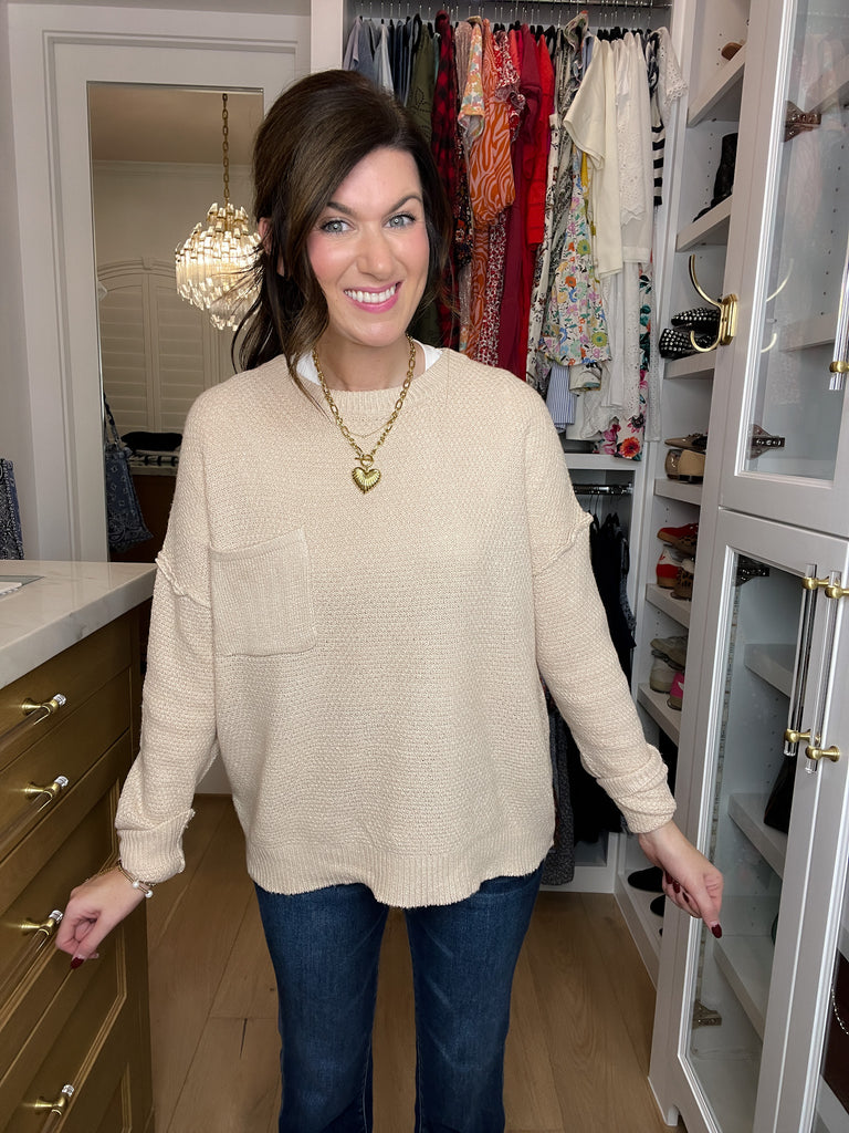 Pocket Perfect Sweater in Cream