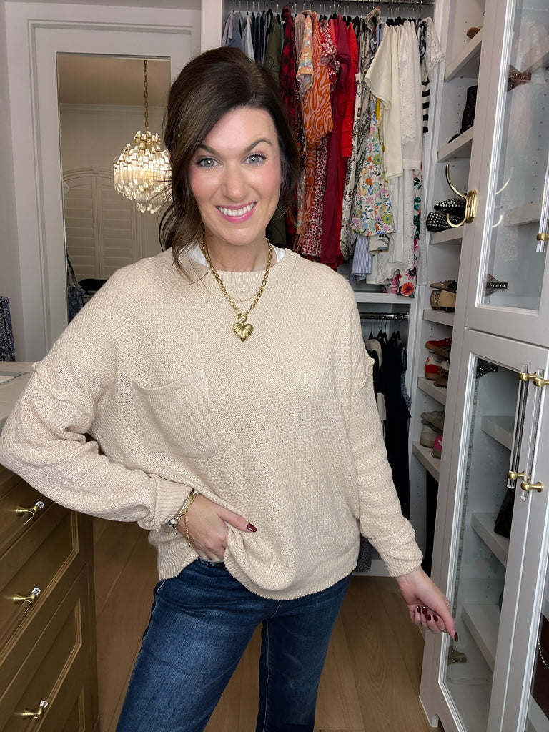 Pocket Perfect Sweater in Cream