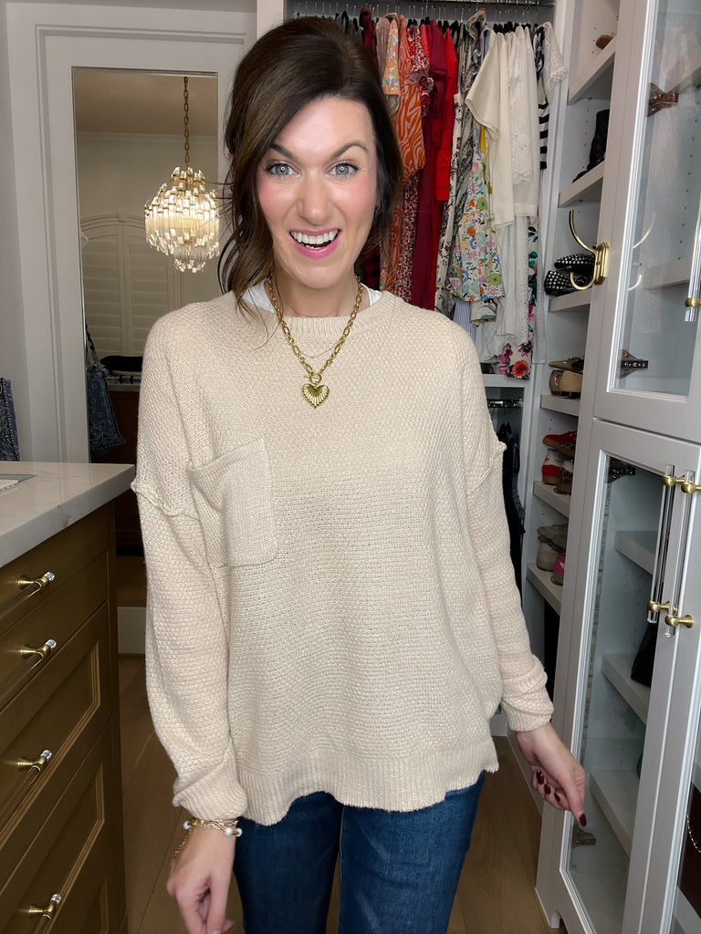 Pocket Perfect Sweater in Cream