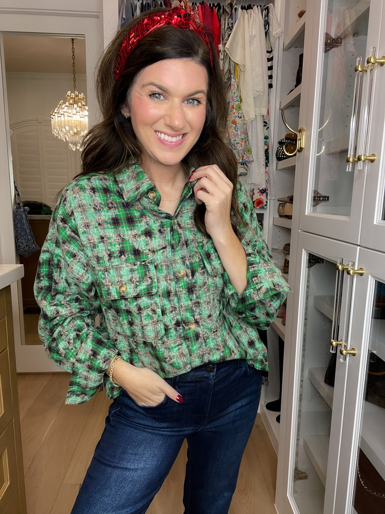 Evergreen Ease Bleached Button Down