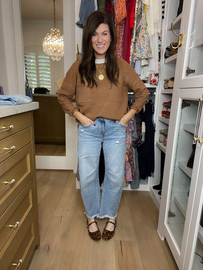 Risen Reese Mid Rise Barrel Jeans