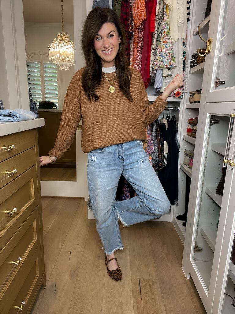 Risen Reese Mid Rise Barrel Jeans