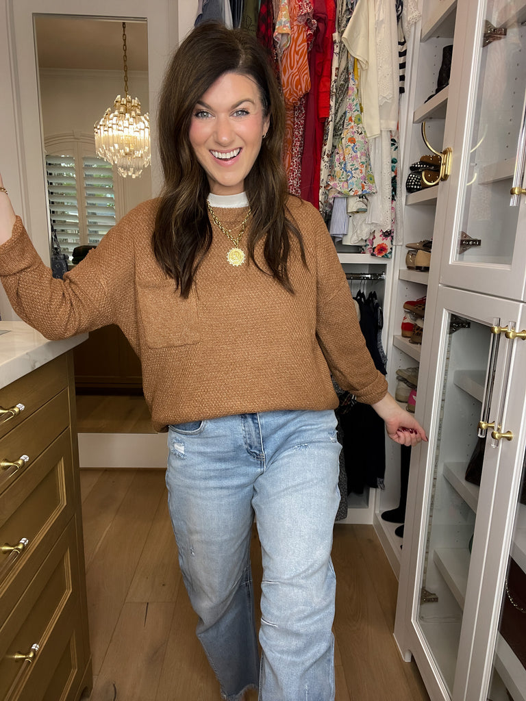 Pocket Perfect Sweater in Camel