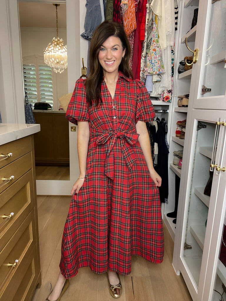 Maeve Plaid Midi Dress