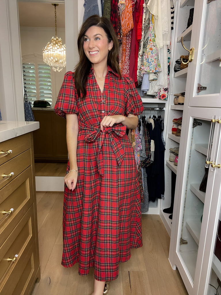 Maeve Plaid Midi Dress