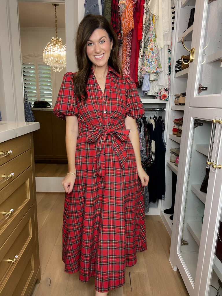 Maeve Plaid Midi Dress