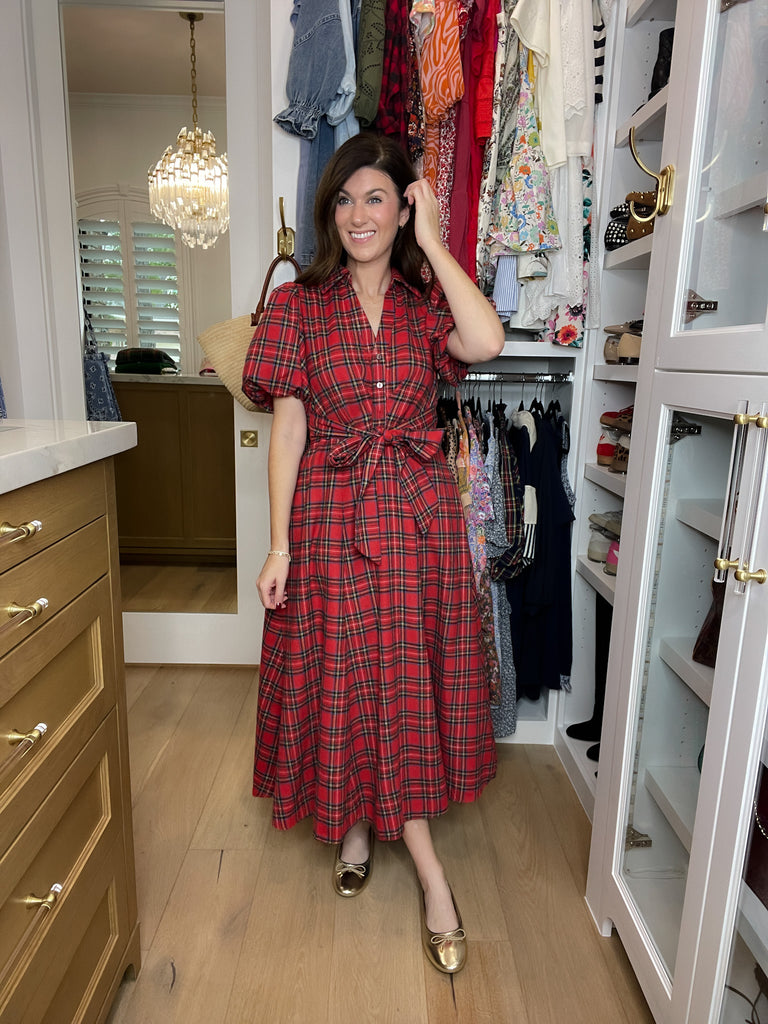 Maeve Plaid Midi Dress