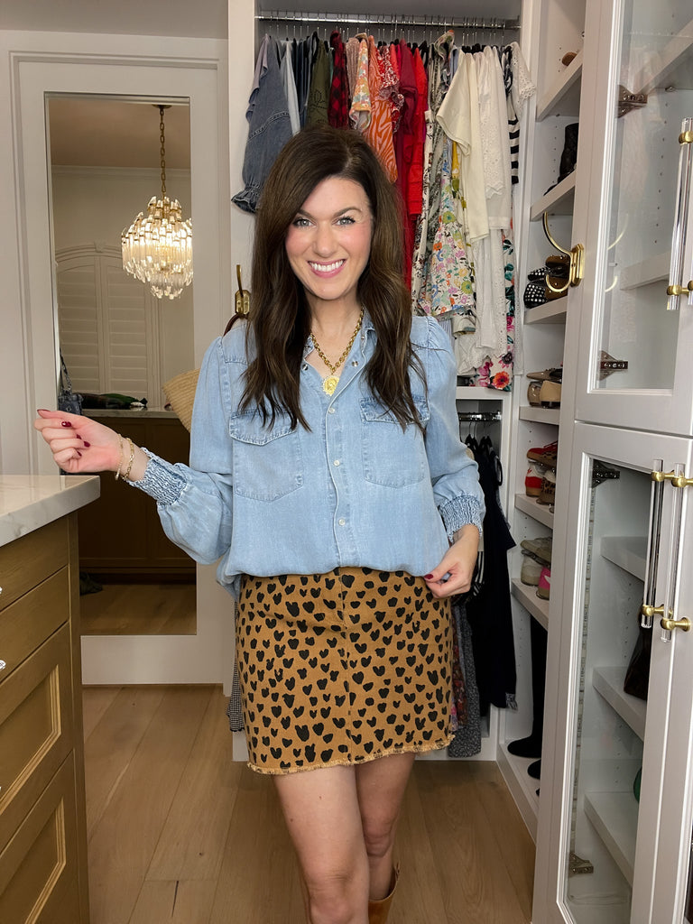 Always Grateful Denim Button Down