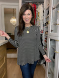 DOORBUSTER! Sure Thing Striped Tunics in Black or White *Final Sale*