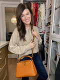 DOORBUSTER! Victoria Top Handle Bag in Tan *Final Sale*