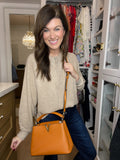 DOORBUSTER! Victoria Top Handle Bag in Tan *Final Sale*