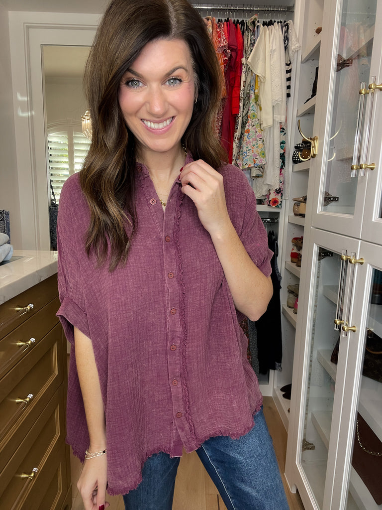 The Unwind Gauze Button Down