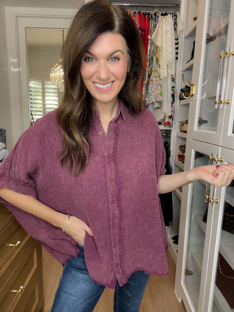 The Unwind Gauze Button Down