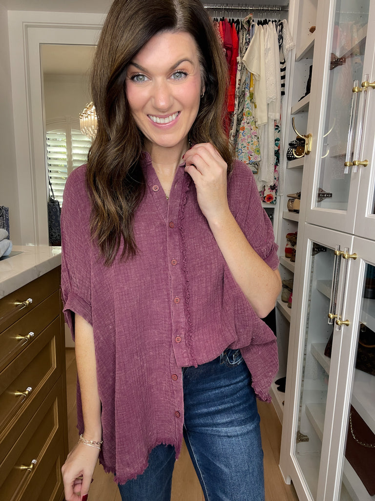 The Unwind Gauze Button Down