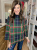 Tartan Cheer Mock Neck Sweater