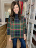 Tartan Cheer Mock Neck Sweater