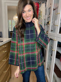 Tartan Cheer Mock Neck Sweater