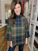 Tartan Cheer Mock Neck Sweater