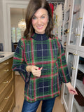 Tartan Cheer Mock Neck Sweater