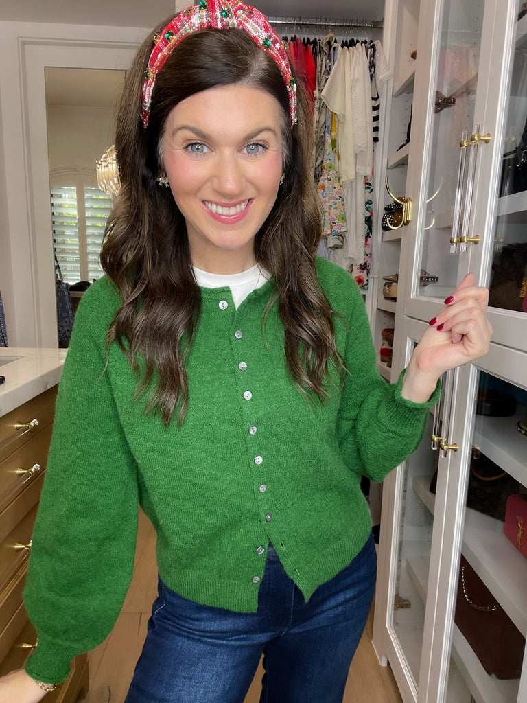 Simple Grace Cardigan in Forest Green