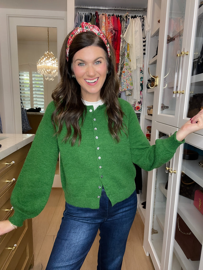 Simple Grace Cardigan in Forest Green