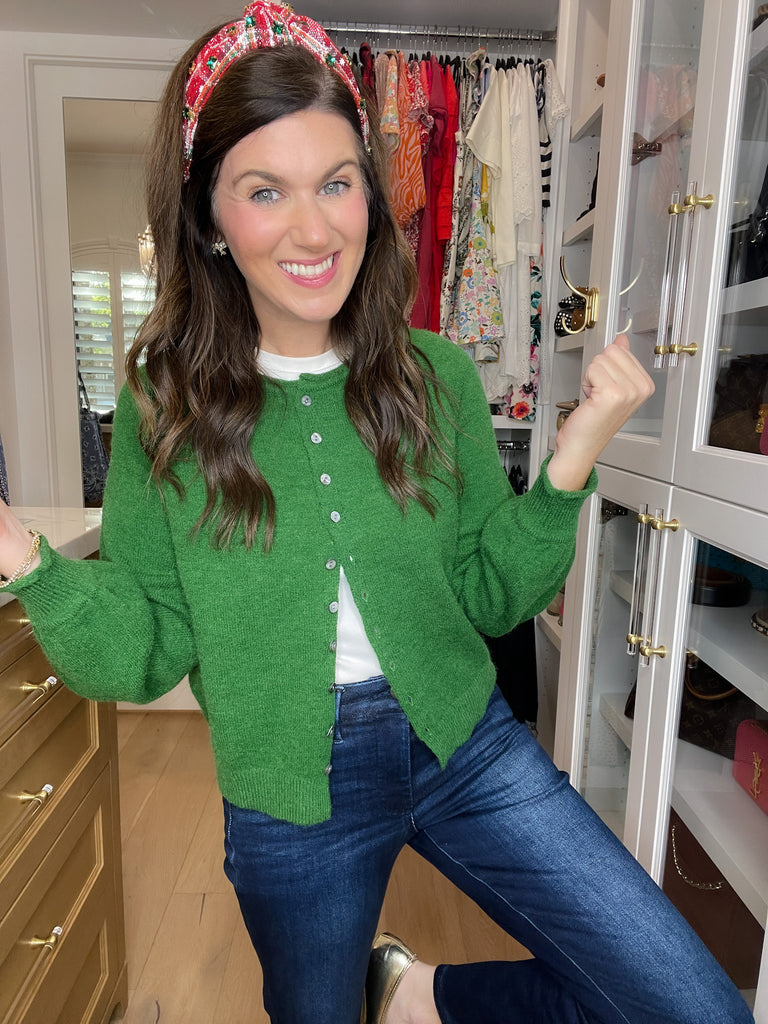 Simple Grace Cardigan in Forest Green