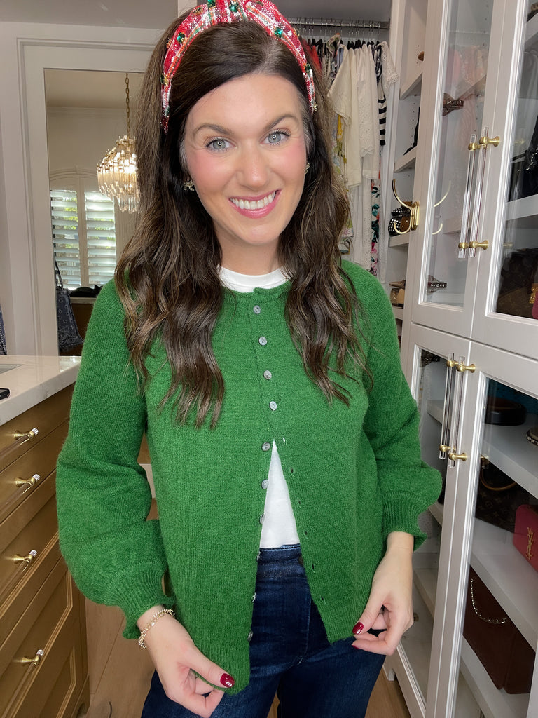 Simple Grace Cardigan in Forest Green