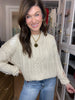 Chalet Charm Distressed Cable Knit Sweater