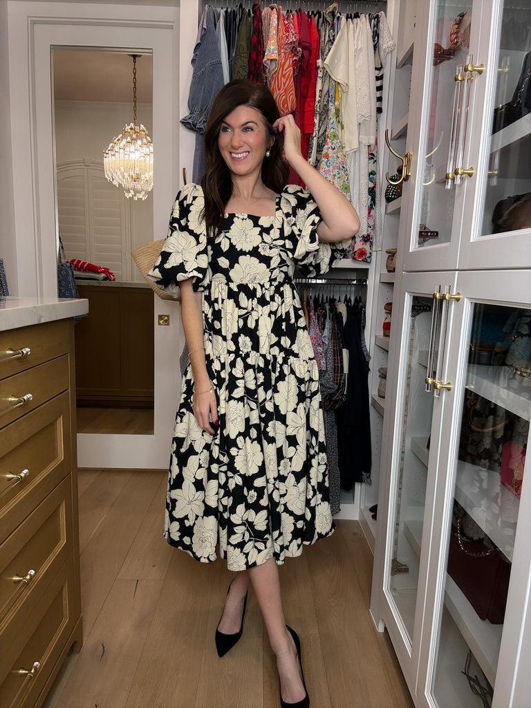 Classic Petals Midi Dress