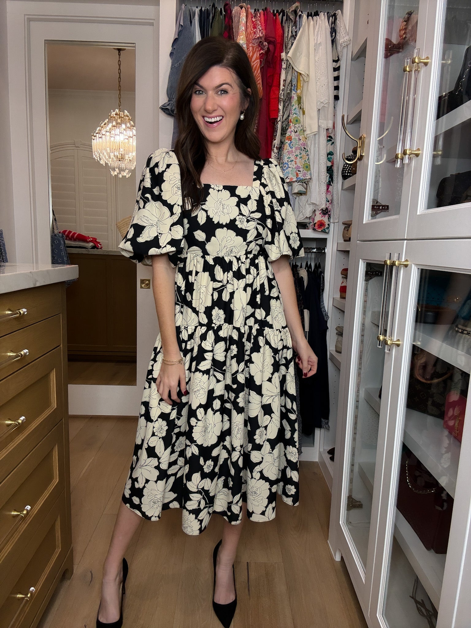 Classic Petals Midi Dress
