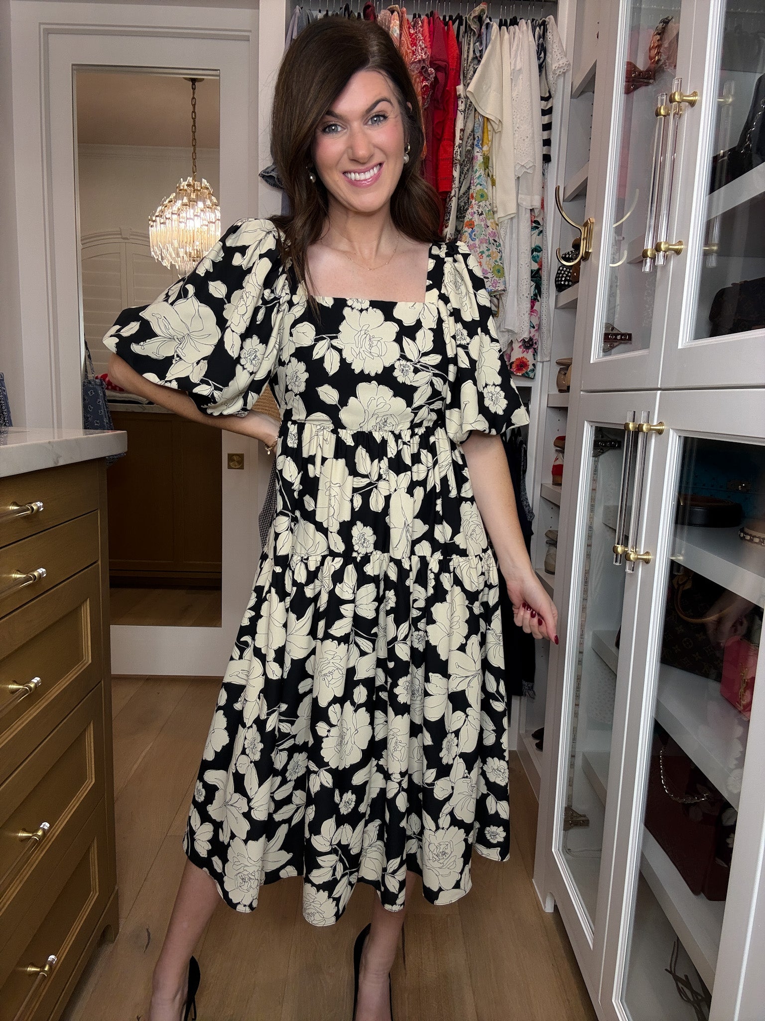 Classic Petals Midi Dress