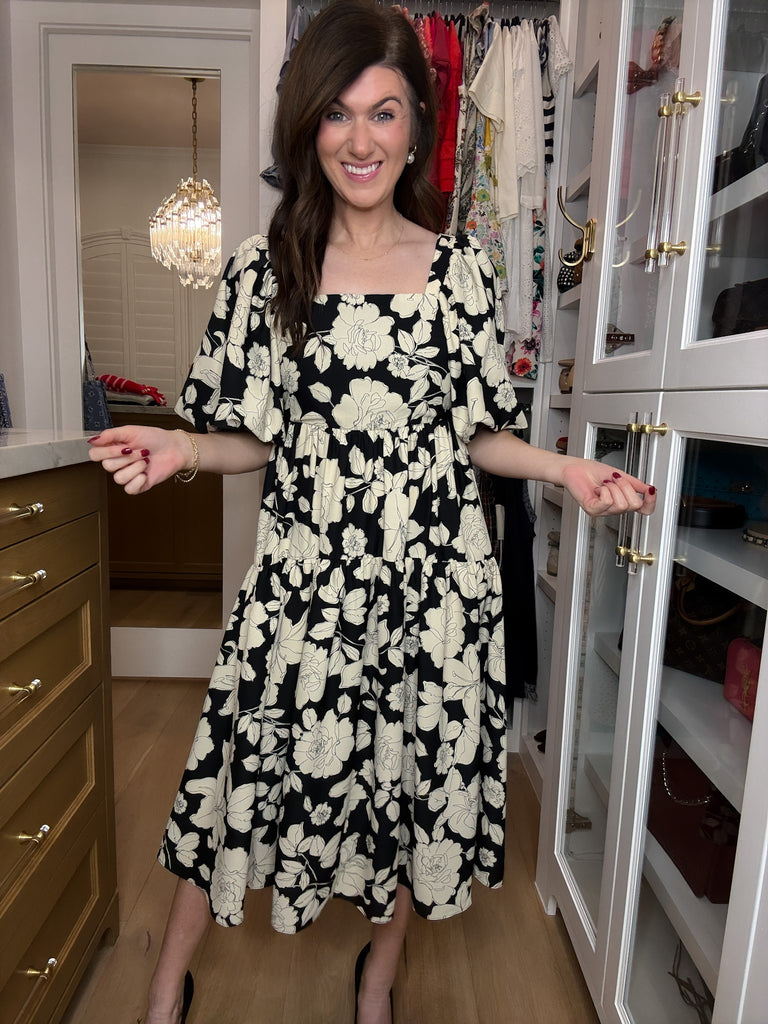 Classic Petals Midi Dress