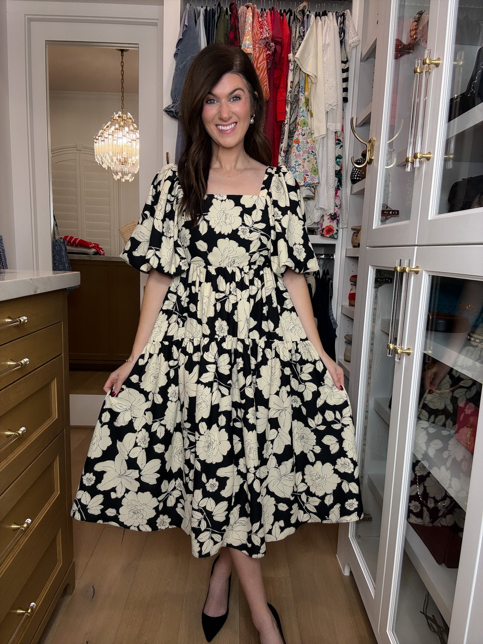 Classic Petals Midi Dress