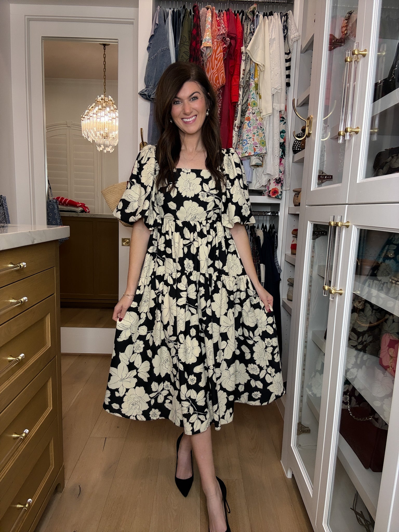 Classic Petals Midi Dress