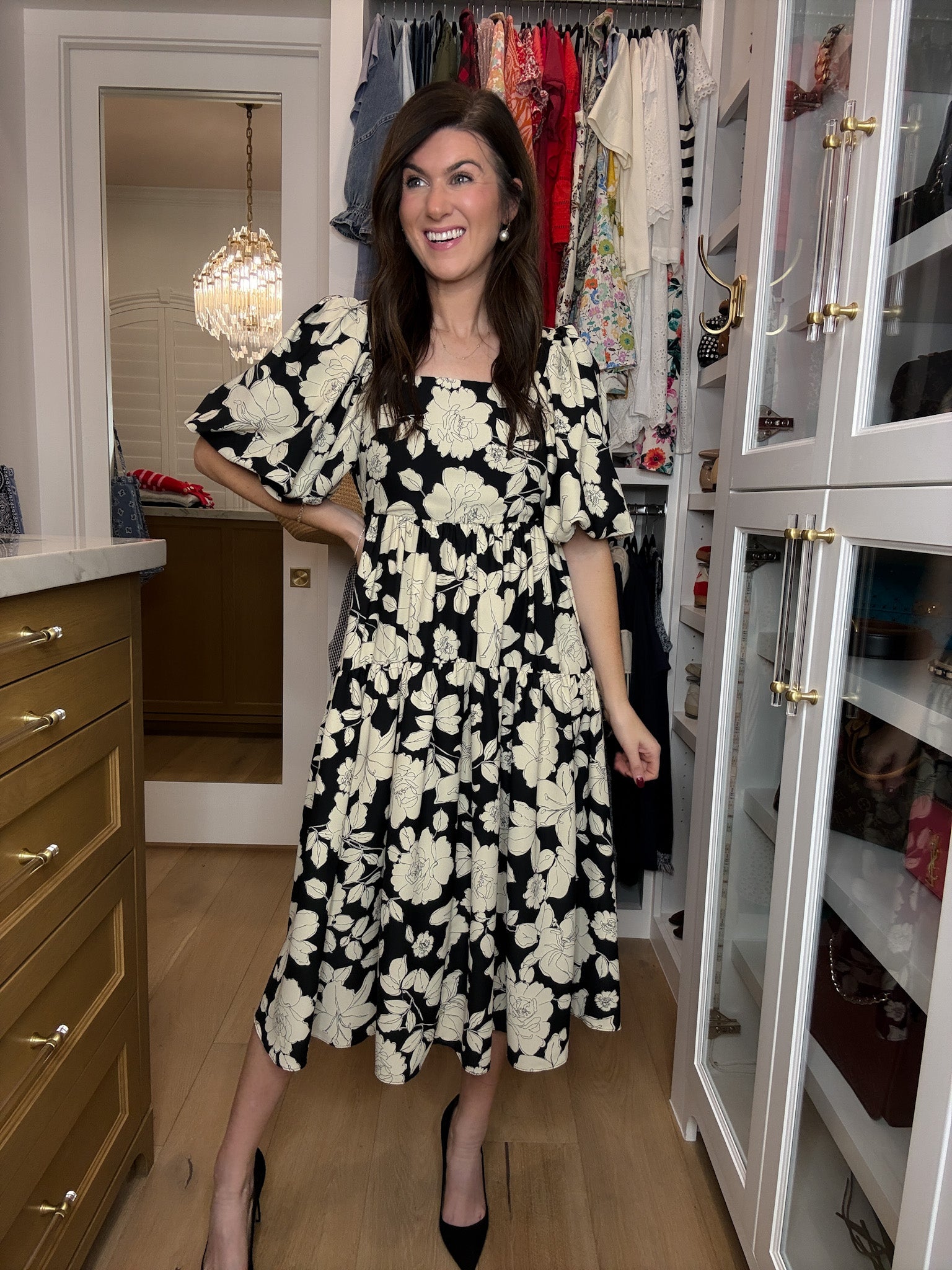 Classic Petals Midi Dress
