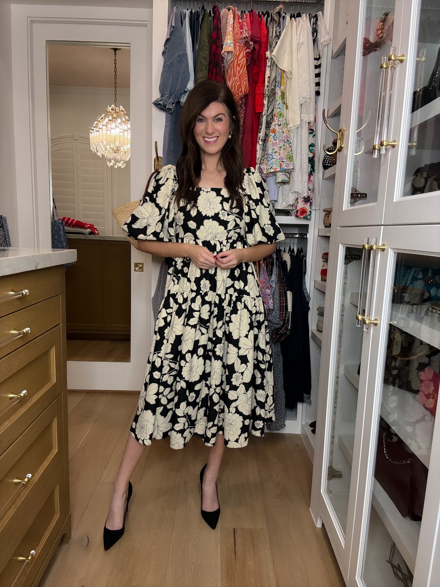 Classic Petals Midi Dress